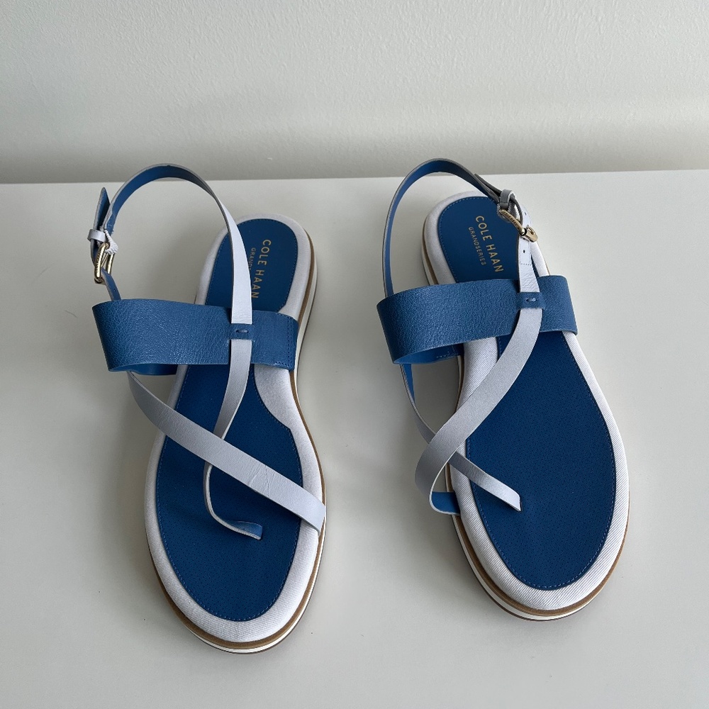 COLE HAAN Mandy Womens Leather Colorblock Thong Sandals NWOT . - Picture 4 of 7